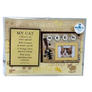 Cat Magnet Gift Set Meow Photo Frame Poem by Judith Bulock Morse New Sealed Gift